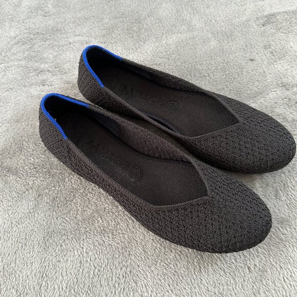 Rothy's Shoes - Rothys Black Round Toe Ballet Flats Textured Shoes Women's size 9.5